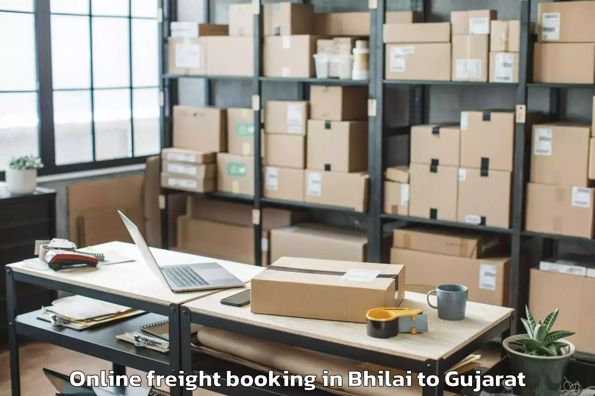 Professional Bhilai to Khambhalia Online Freight Booking